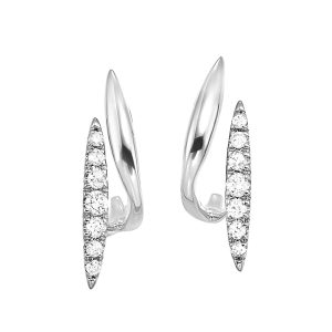 10K WG 1/5 ct. tw. Diamond J Hoop Earring