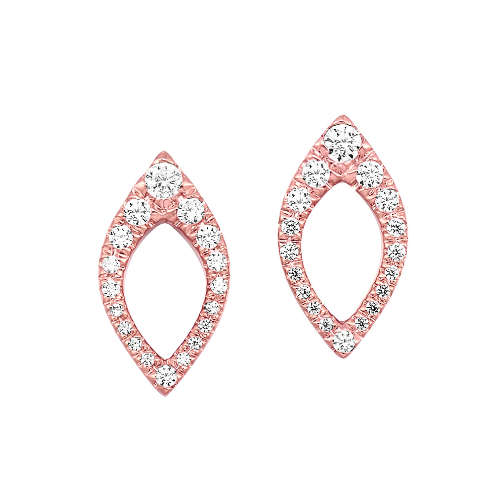 14K RG 1/4 ct. tw. Diamond Stud Earring
