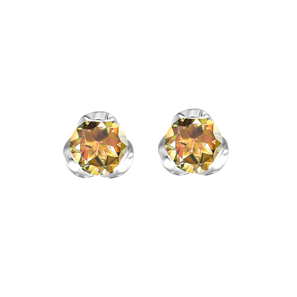 Silver 5/8 ct. tw. Citrine Stud Earring