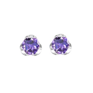 Silver 5/8 ct. tw. Amethyst Stud Earring