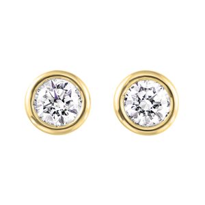 14K YG 1/4 ct. tw. Diamond Bezel Set Stud Earring
