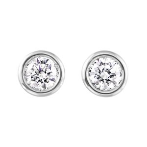 14K WG 1/2 ct. tw. Diamond Bezel Set Stud Earring