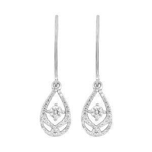 14K WG 1/4 ct. tw. Diamond Drop Dangle Earring