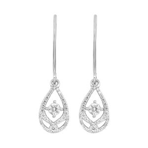 Silver 1/4 ct. tw. Diamond Drop Dangle Earring