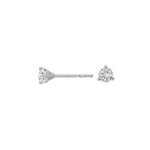 14K WG 1/4 ct. tw. Diamond Three Prong Solitaire Stud Earring