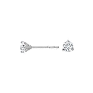 14K WG 1/3 ct. tw. Diamond Three Prong Solitaire Stud Earring