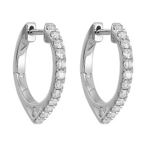 14K WG 1/2 ct. tw. Diamond Hoop Earring