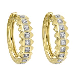 14K YG 1/5 ct. tw. Diamond Fashion Hoop Earring