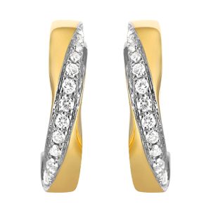 14K YG 1/4 ct. tw. Diamond J Hoop Earring
