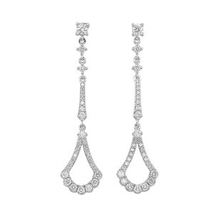 14K WG 1/2 ct. tw. Diamond Drop Dangle Earring