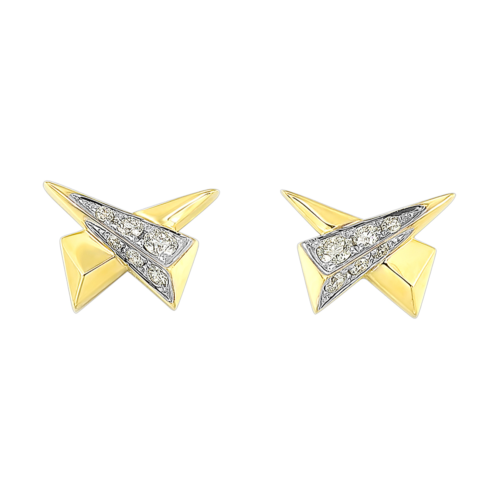 14K YG 1/7 ct. tw. Diamond Fashion Stud Earring