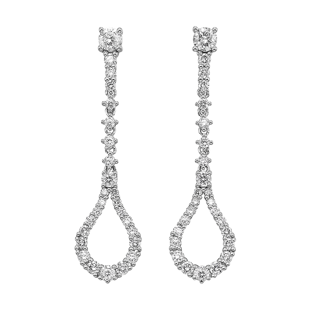 14K WG 3/4 ct. tw. Diamond Drop Dangle Earring
