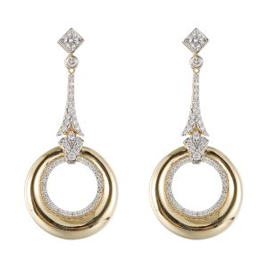 14K YG 3/4 ct. tw. Diamond Drop Dangle Earring