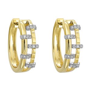 14K YG 1/4 ct. tw. Diamond Hoop Earring