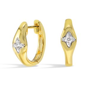 14K YG 1/20 ct. tw. Diamond Bold Hoop Earring
