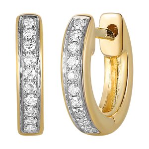 14K YG 1/20 ct. tw. Diamond Hoop Earring