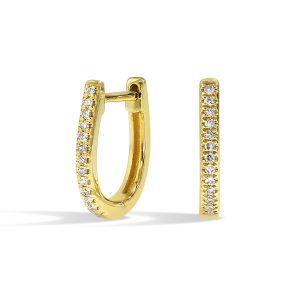 14K YG 1/15 ct. tw. Diamond Hoop Earring