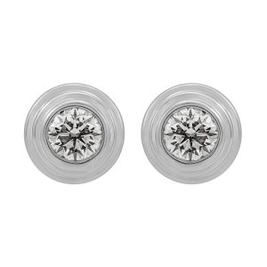 14K YG 1/3 ct. tw. Diamond Bezel Solitaire Stud Earring