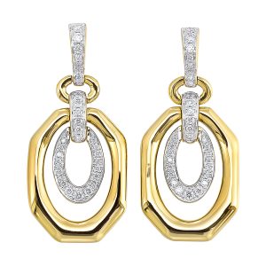 14K YG 1/3 ct. tw. Diamond Bold Dangle Earring