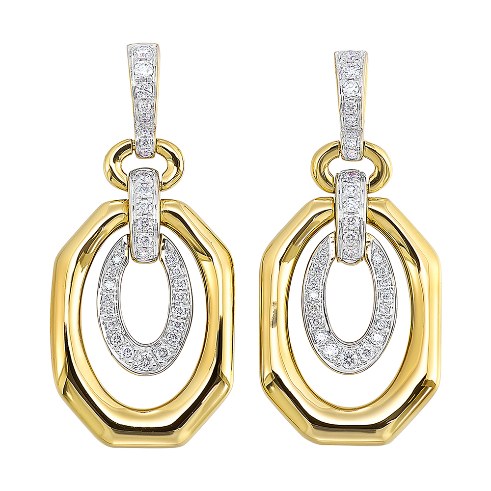 14K YG 1/3 ct. tw. Diamond Bold Dangle Earring