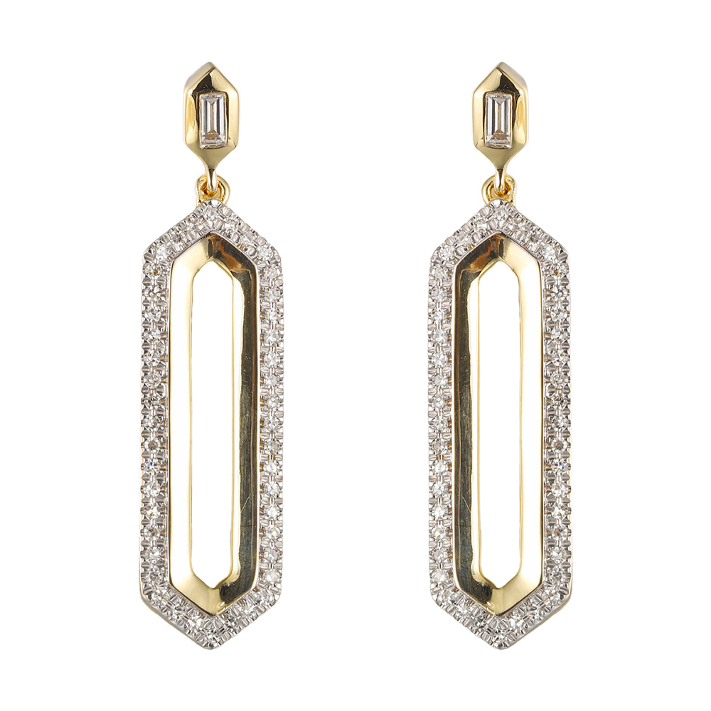 14K YG 1/5 ct. tw. Diamond Dangle Fashion Earring