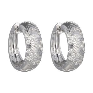 14K WG 1/3 ct. tw. Diamond Bold Hoop Earring