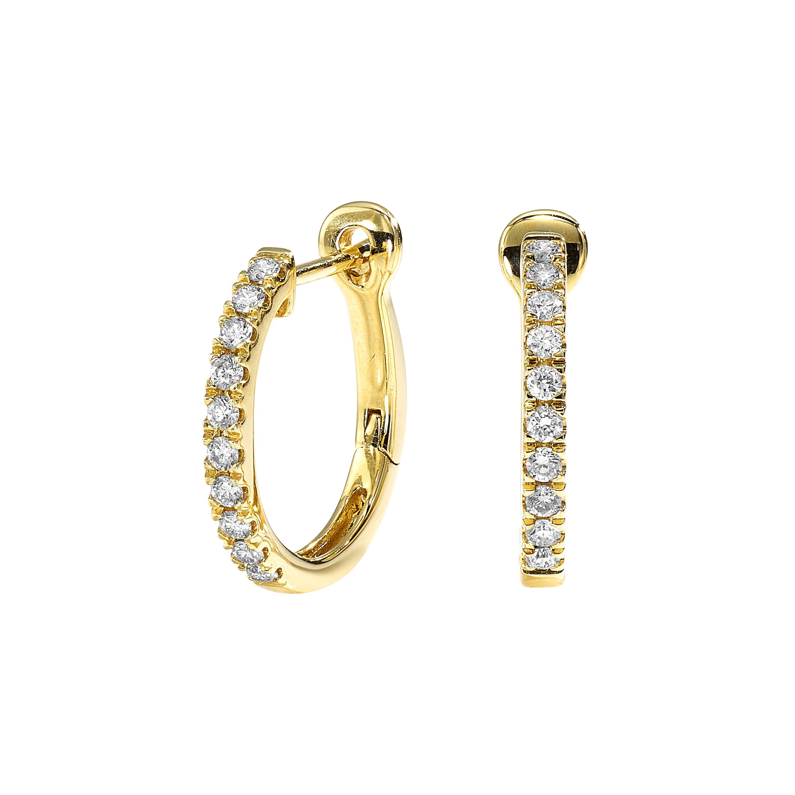 14K YG 1/5 ct. tw. Diamond Hoop Earring