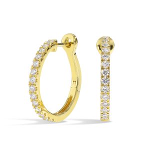 14K YG 5/8 ct. tw. Diamond Hoop Earring