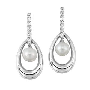 14K WG 1/5 ct. tw. Diamond Drop Dangle Earring