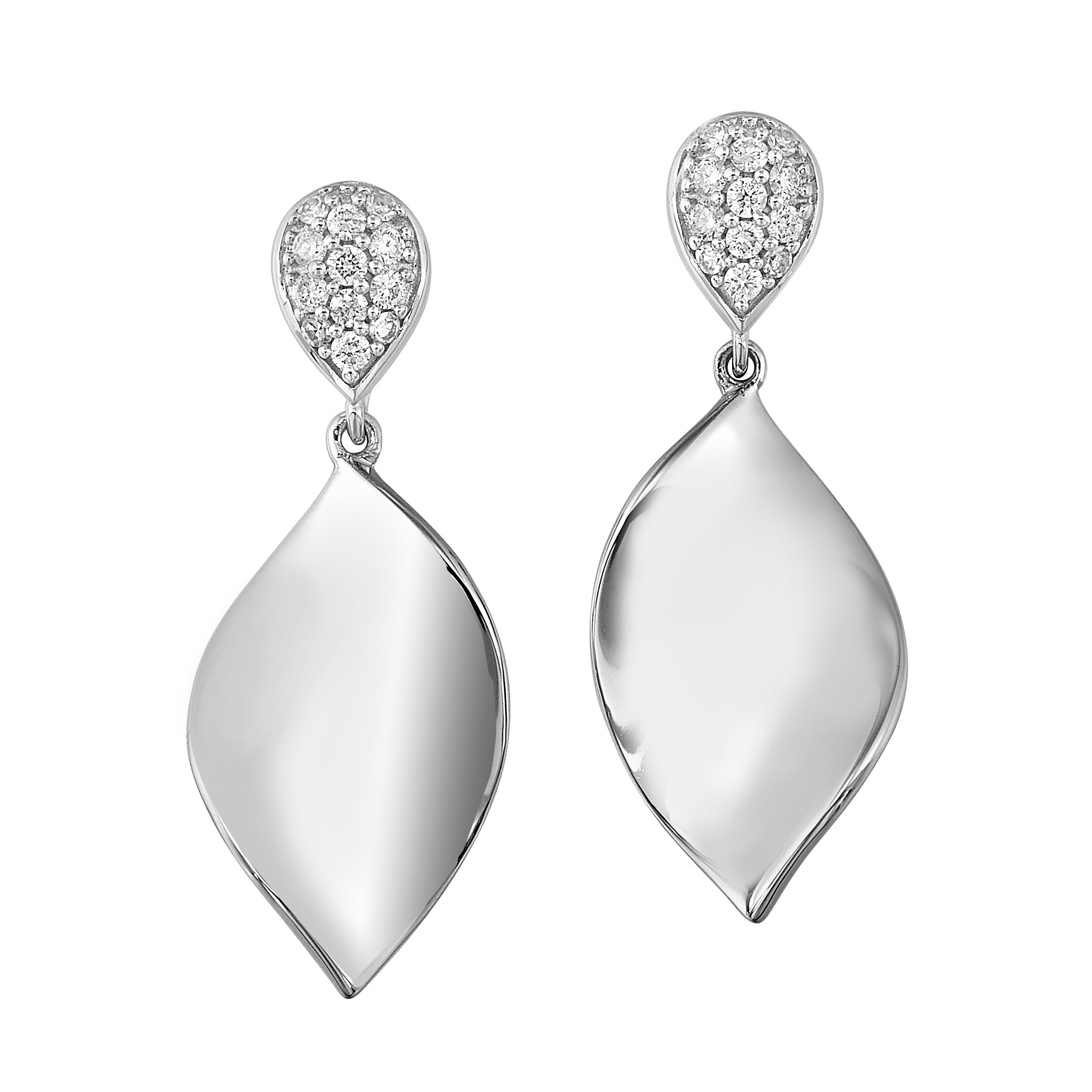10K WG 1/5 ct. tw. Diamond Drop Dangle Earring
