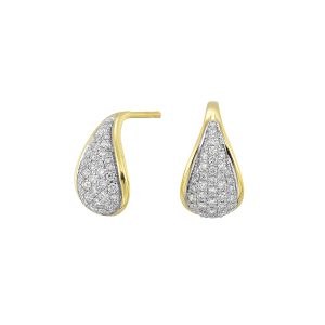 14K YG 1/2 ct. tw. Diamond Pave J Hoop Earring