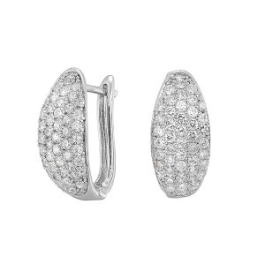Silver Pave Hoop Earring