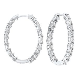 14K WG 2 ct. tw. Diamond Inside Out Hoop Earring