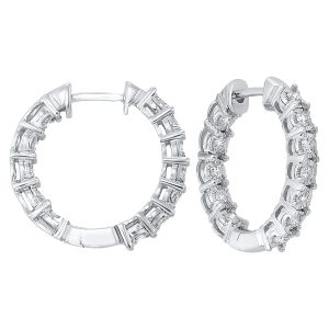 14K WG 1/2 ct. tw. Diamond Inside Out Hoop Earring