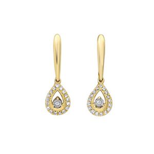 14K YG 1/10 ct. tw. Diamond Dangle Earring