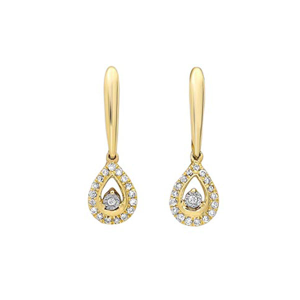 14K YG 1/10 ct. tw. Diamond Dangle Earring