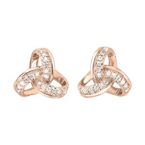 10K RG 1/10 ct. tw. Diamond Fashion Knot Stud Earring