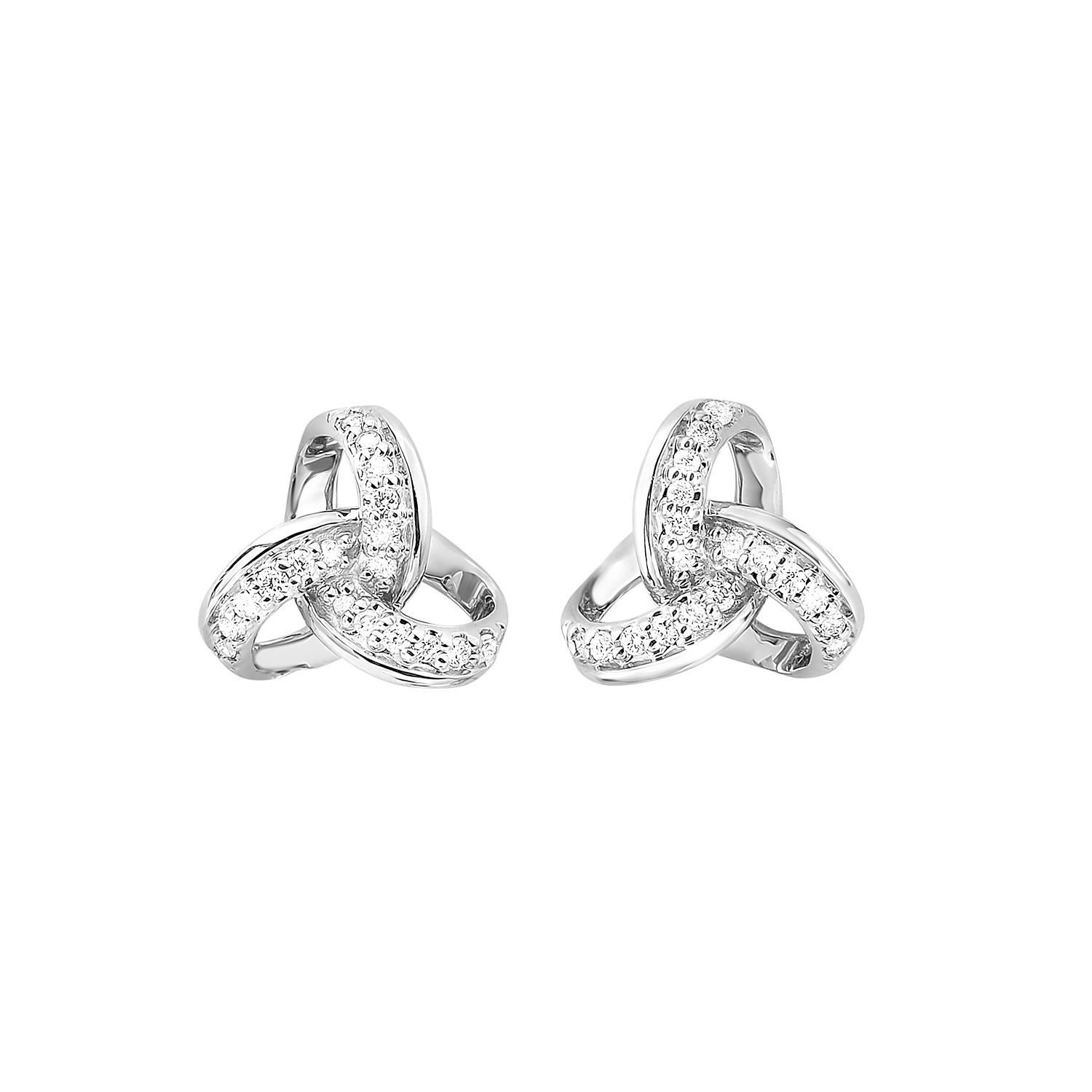 10K WG 1/10 ct. tw. Diamond Fashion Knot Stud Earring