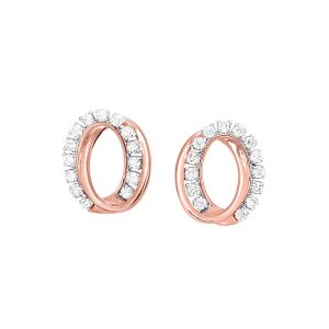 10K RG 1/8 ct. tw. Diamond Interlink Stud Earring