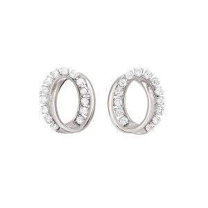 10K WG 1/8 ct. tw. Diamond Interlink Stud Earring