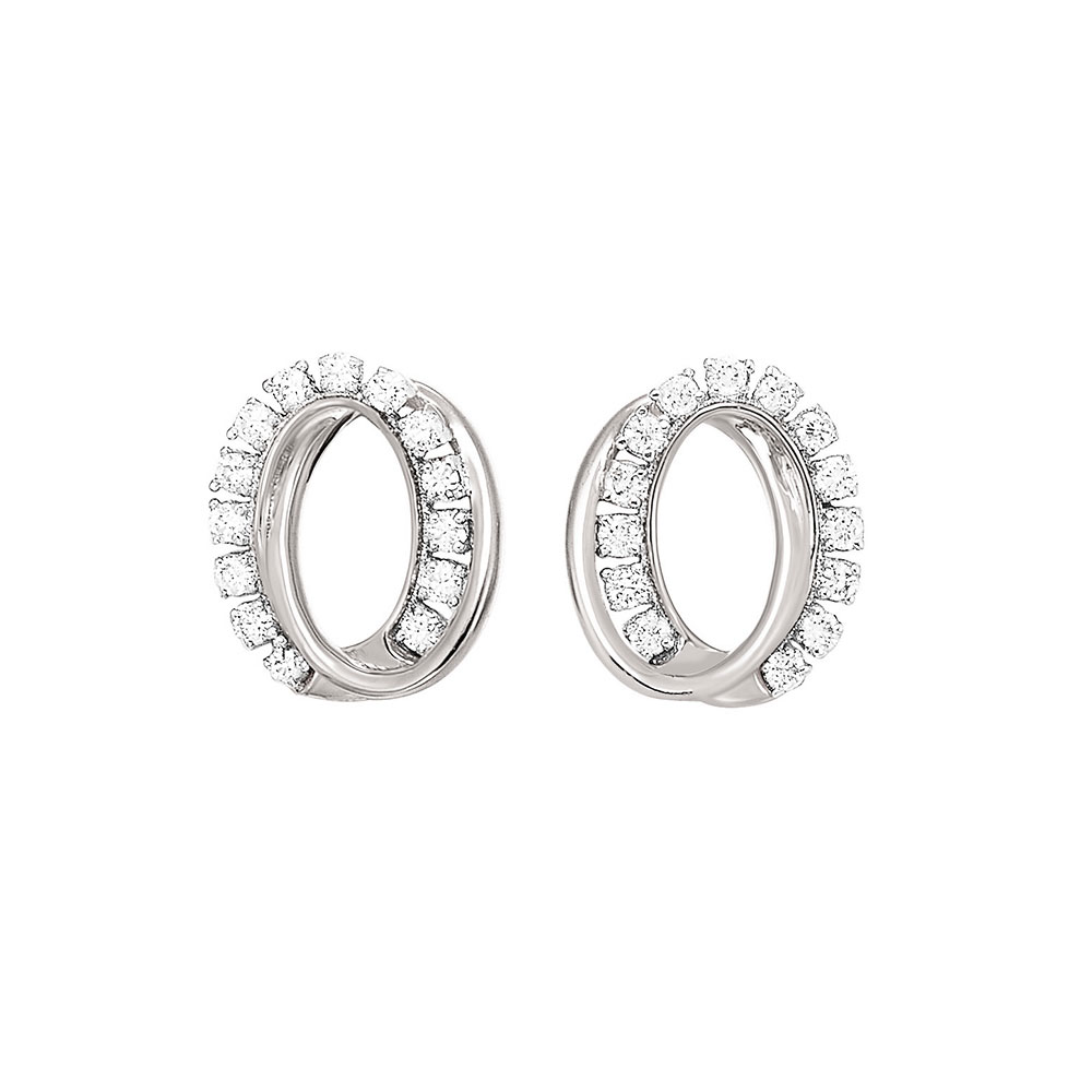 10K WG 1/8 ct. tw. Diamond Interlink Stud Earring