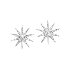 Silver 1/10 ct. tw. Diamond Star Stud Earring