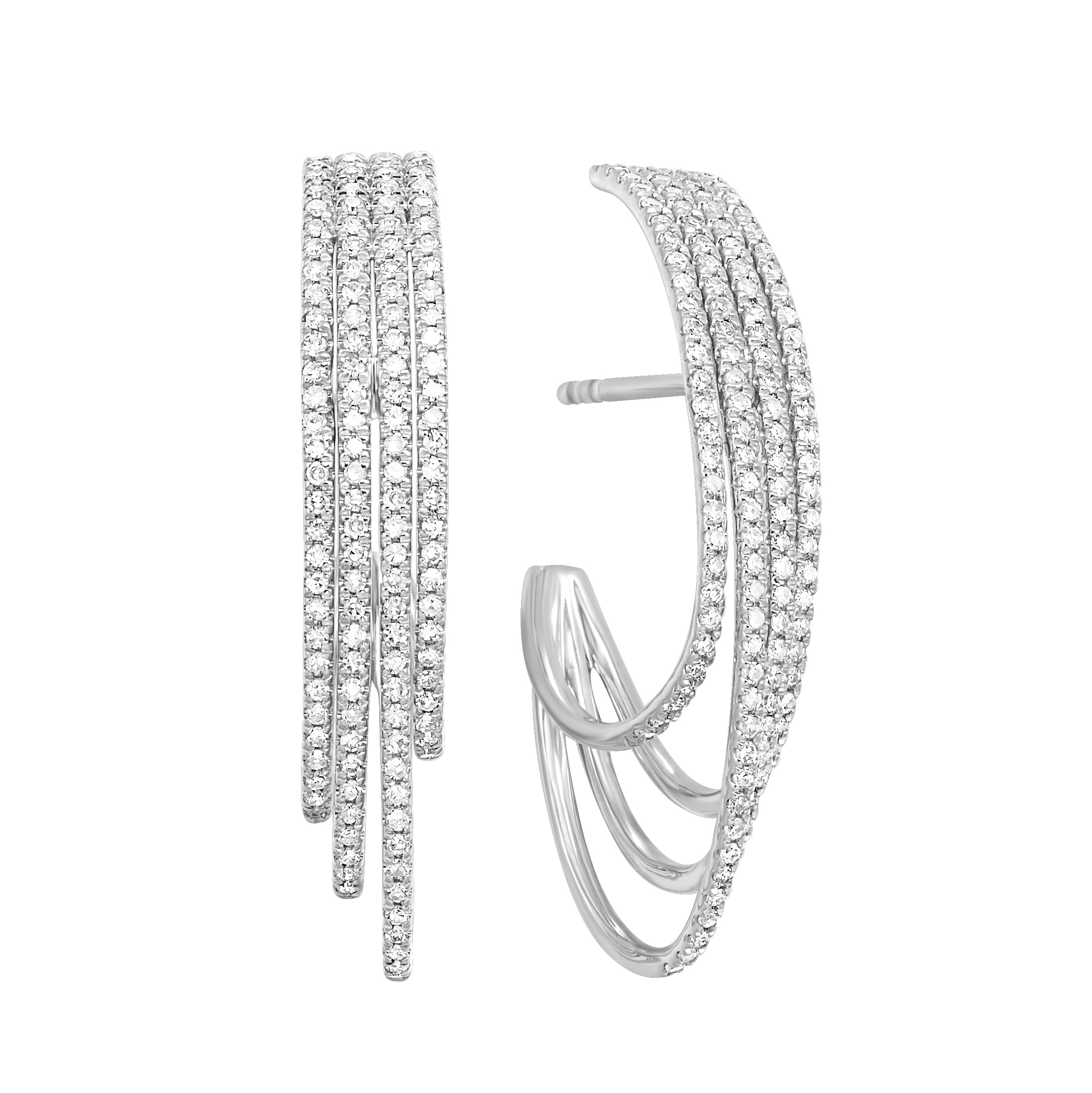 10K WG 1/2 ct. tw. Diamond Tassel Linear Earring