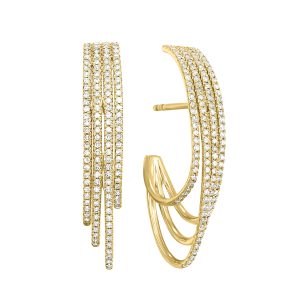 10K YG 1/2 ct. tw. Diamond Tassel Linear Earring