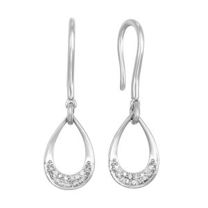 10K WG 1/10 ct. tw. Diamond Dangle Earring
