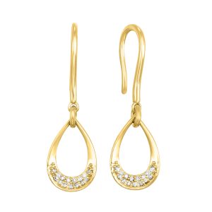 10K YG 1/10 ct. tw. Diamond Dangle Earring