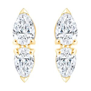 10K YG 1/3 ct. tw. Pear Cut Diamond Two Stone Stud Earring