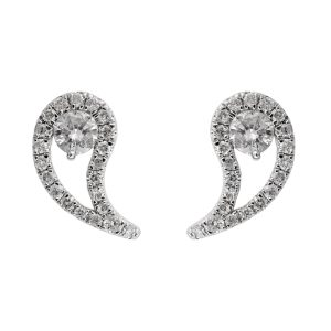 14K WG 1/5 ct. tw. Diamond Fashion Stud Earring