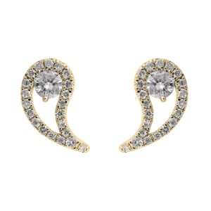 14K YG 1/5 ct. tw. Diamond Fashion Stud Earring