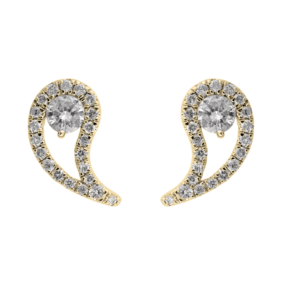 14K YG 1/5 ct. tw. Diamond Fashion Stud Earring